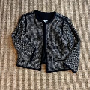 Liz Claiborne Tweed Blazer Jacket — Black & White, Size M